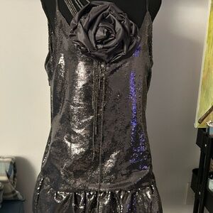 Elegant Black Sequin Prom Dress